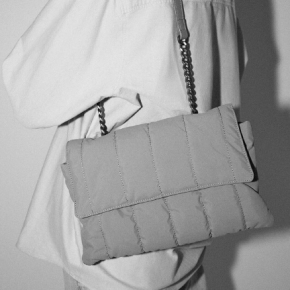 👛HP👛 𝗭𝗮𝗿𝗮 𝗡𝗪𝗧 • Quilted Cream Shoulder Bag Minimalist Flap Purse - Picture 5 of 16